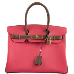Hermes HSS Birkin 30 Rose Azalee & Etoupe Epsom with Permabrass Hardware - 2017, A