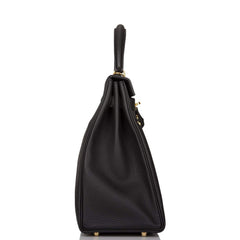 Hermes Black Togo Retourne Kelly 35cm Gold Hardware