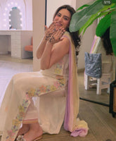 Ivory Pastel Bloom Embroidered 3-Piece Set
