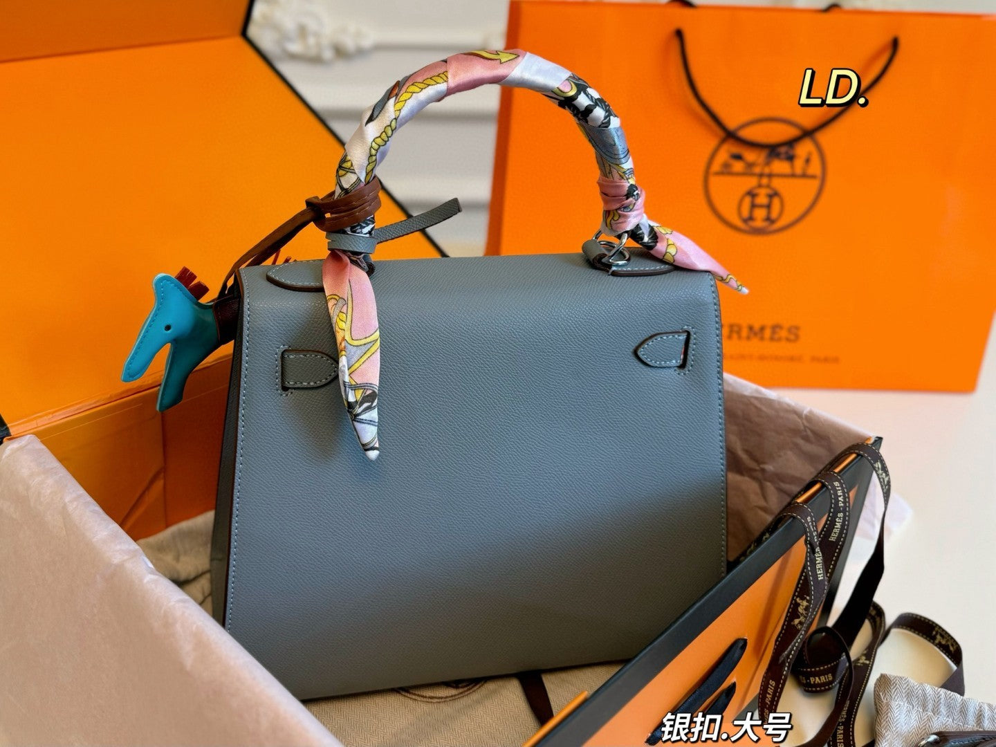 Hermes Kelly bag with silver hardware