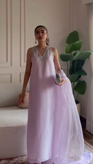 Lilac Embellished Kurta Set – Pakistani Formal Wear