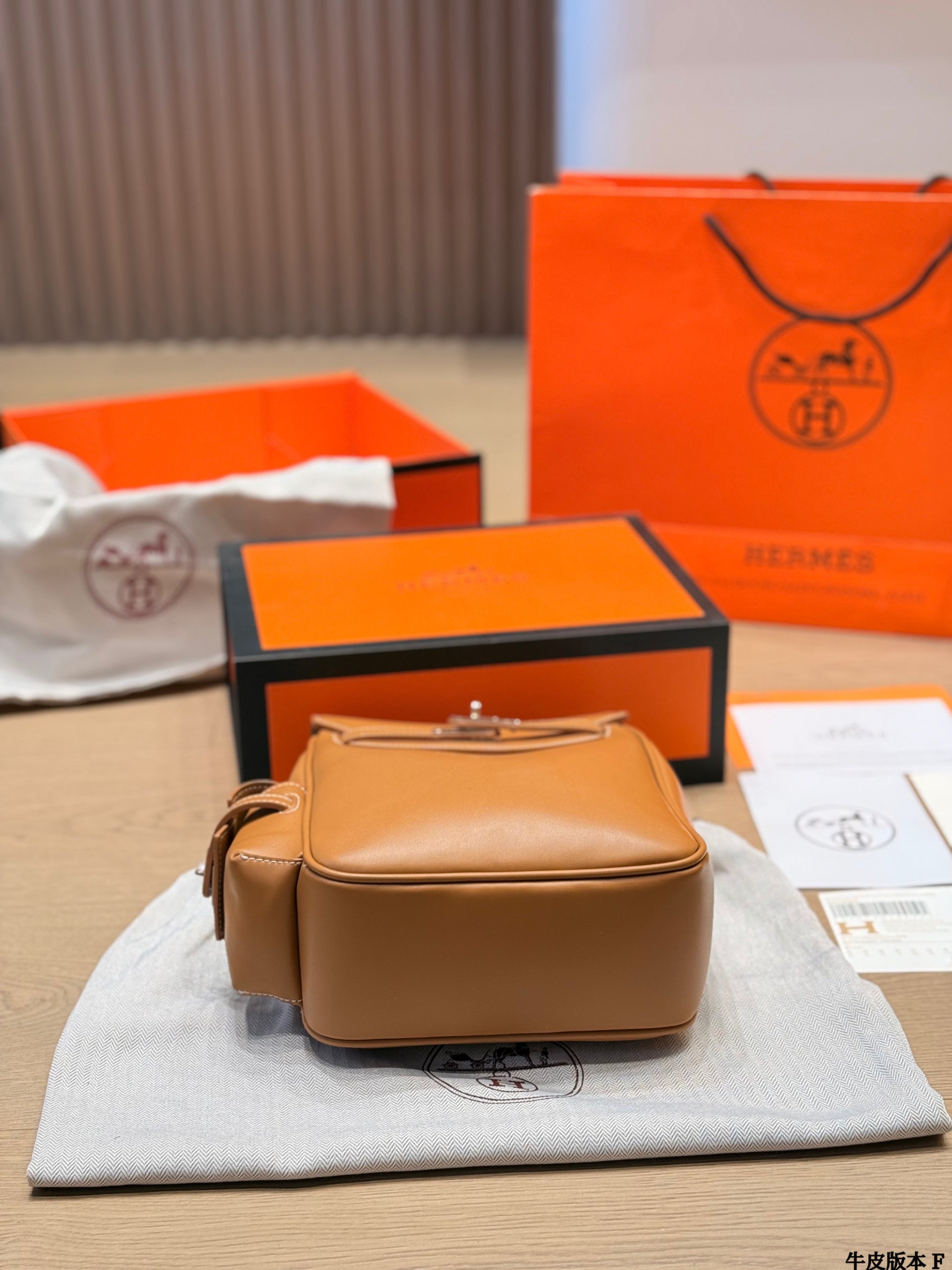 Hermes Kelly Ado backpack, made of cowhide leather.