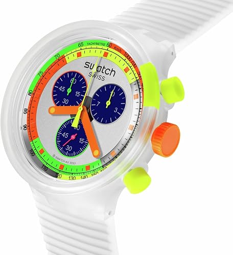 Big Bold Chrono Unisex Watch Casual Polymer Transparent Quartz Waterproof