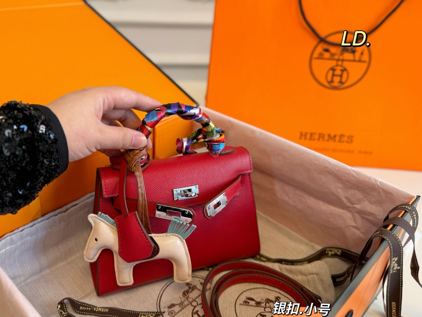 Hermes Kelly bag with silver hardware