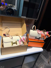 Hermes leather stewardess bag