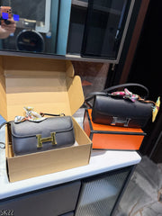 Hermes leather stewardess bag