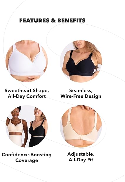 Sweetheart Wireless Bra for Women, Full Coverage with Lift
