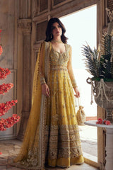 Golden Yellow Embellished Mehndi Maxi