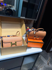 Hermes leather stewardess bag