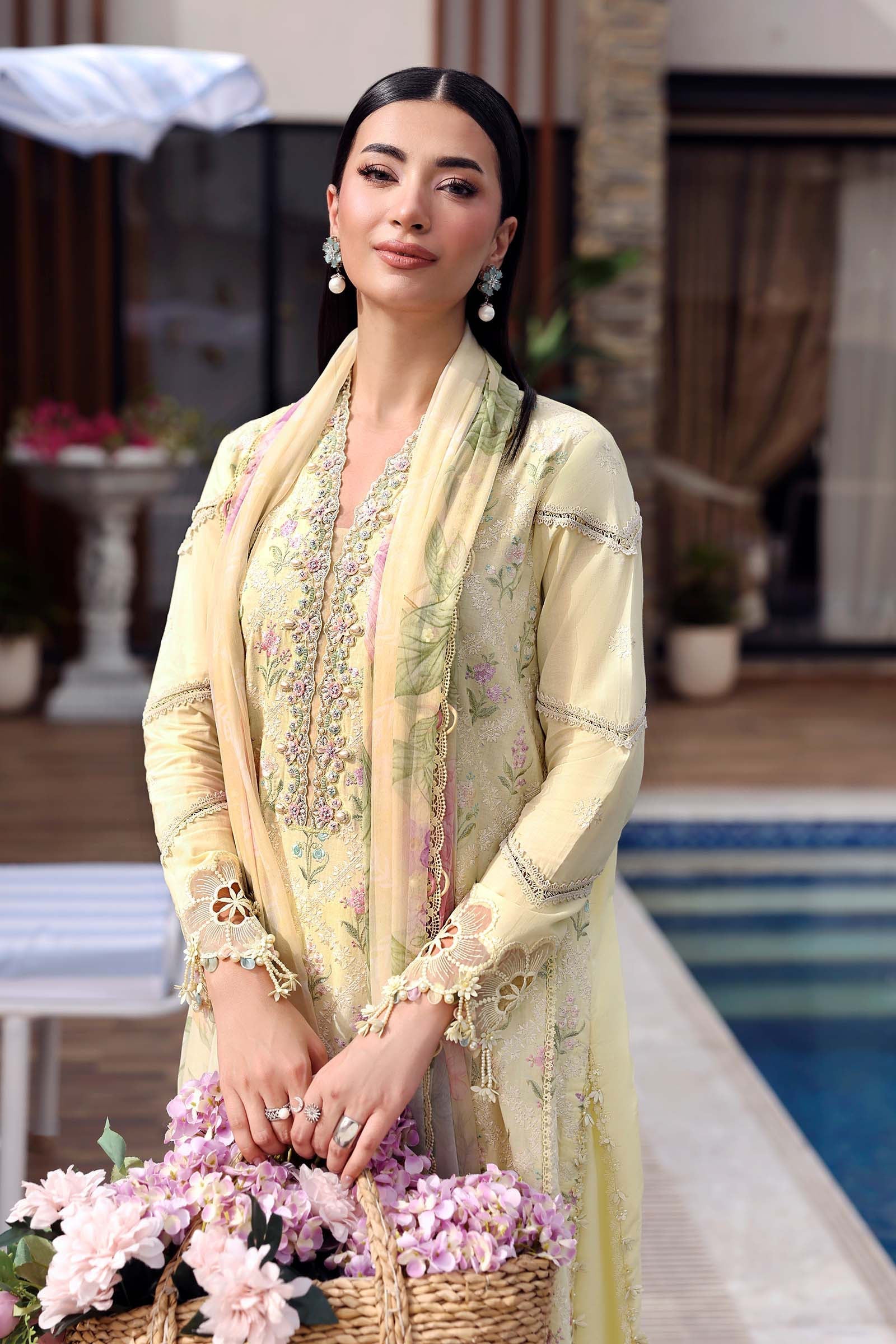 3 Piece Unstitched Embroidered Lawn Suit