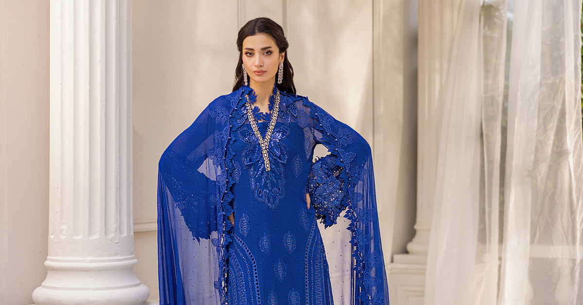 3 Piece Unstitched Embroidered Chiffon Suit | MPC-25-103