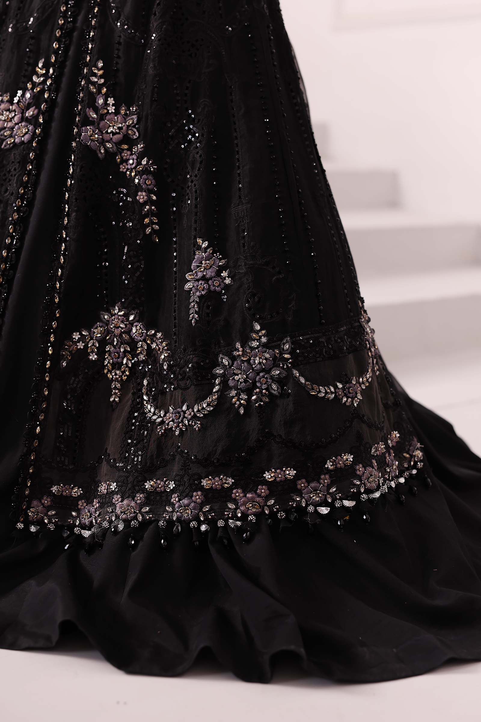 3 Piece Unstitched Embroidered Organza Suit | BD-3004