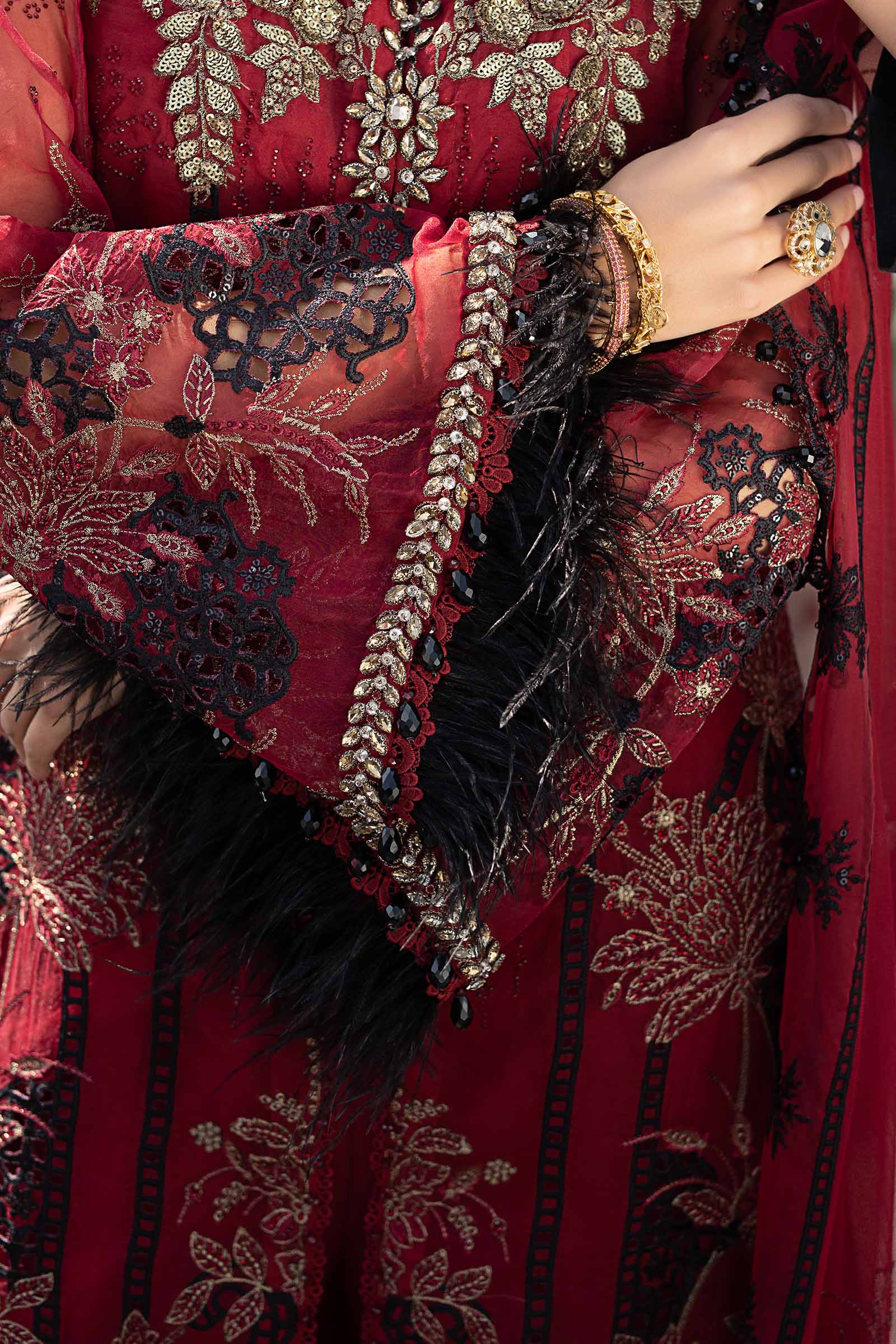 Boorban Soirée – Volume-01 D6 | Red Embellished Formal 3-Piece
