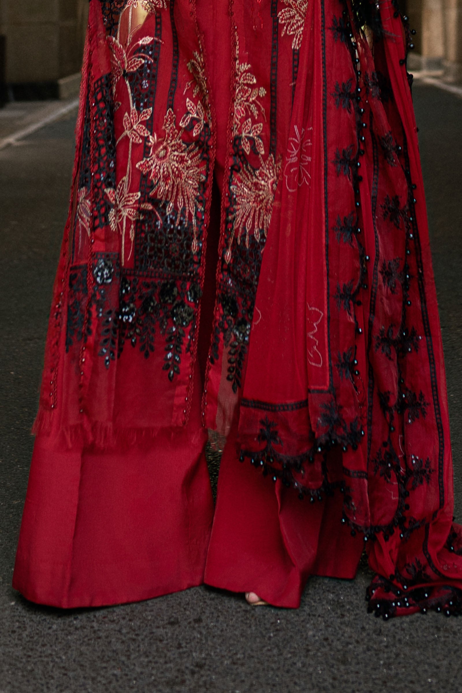 Boorban Soirée – Volume-01 D6 | Red Embellished Formal 3-Piece