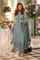 3 Piece Unstitched Embroidered Chiffon Suit