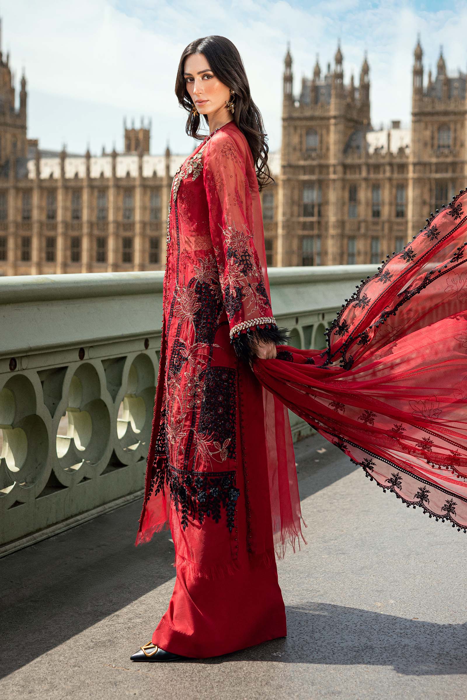 Boorban Soirée – Volume-01 D6 | Red Embellished Formal 3-Piece