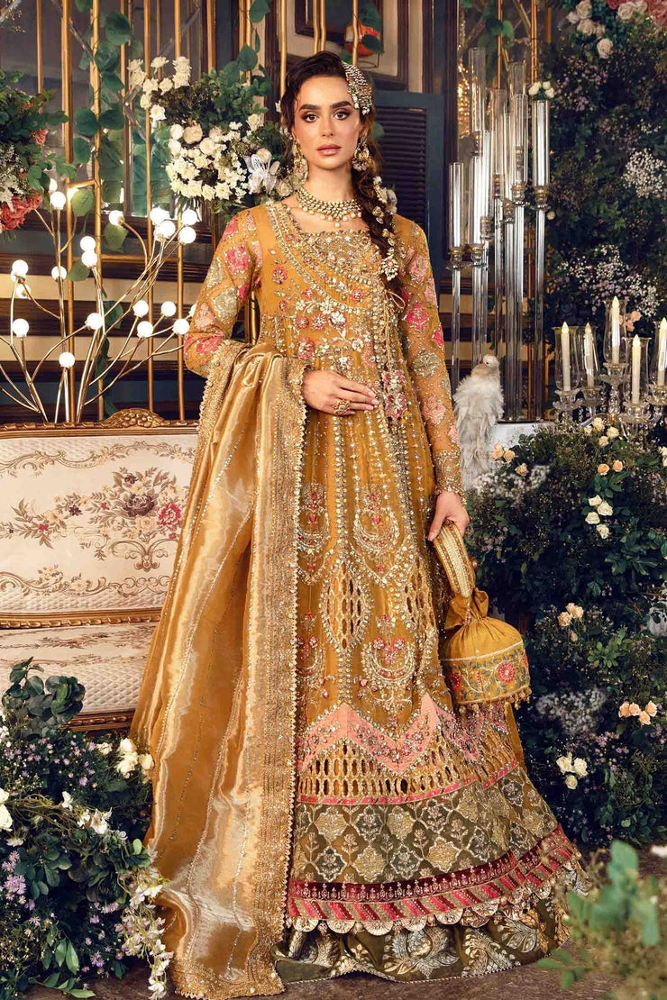 Maria B - Golden Embroidered Bridal