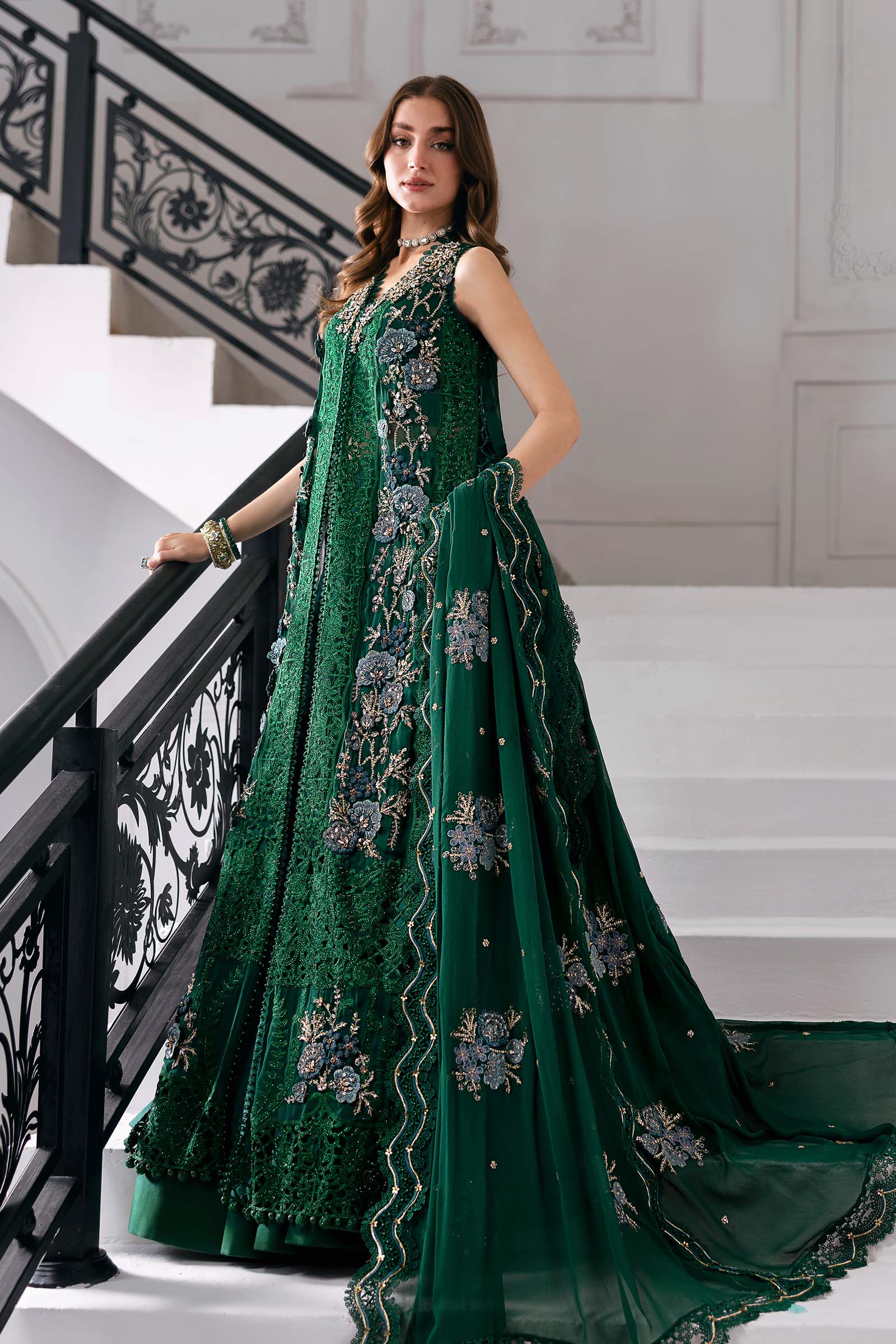 3 Piece Unstitched Embroidered Chiffon Suit | BD-3008