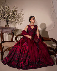 Rua by Faiza Saqlain Embroidered Shamose Silk Unstitched 3Pc Suit - HAVIN