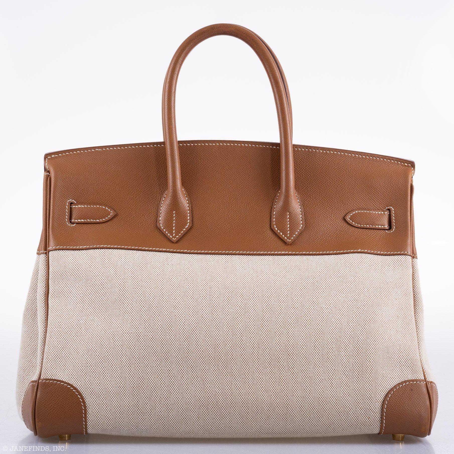 Hermes Birkin 35 Gold Epsom with Toile and Gold Hardware