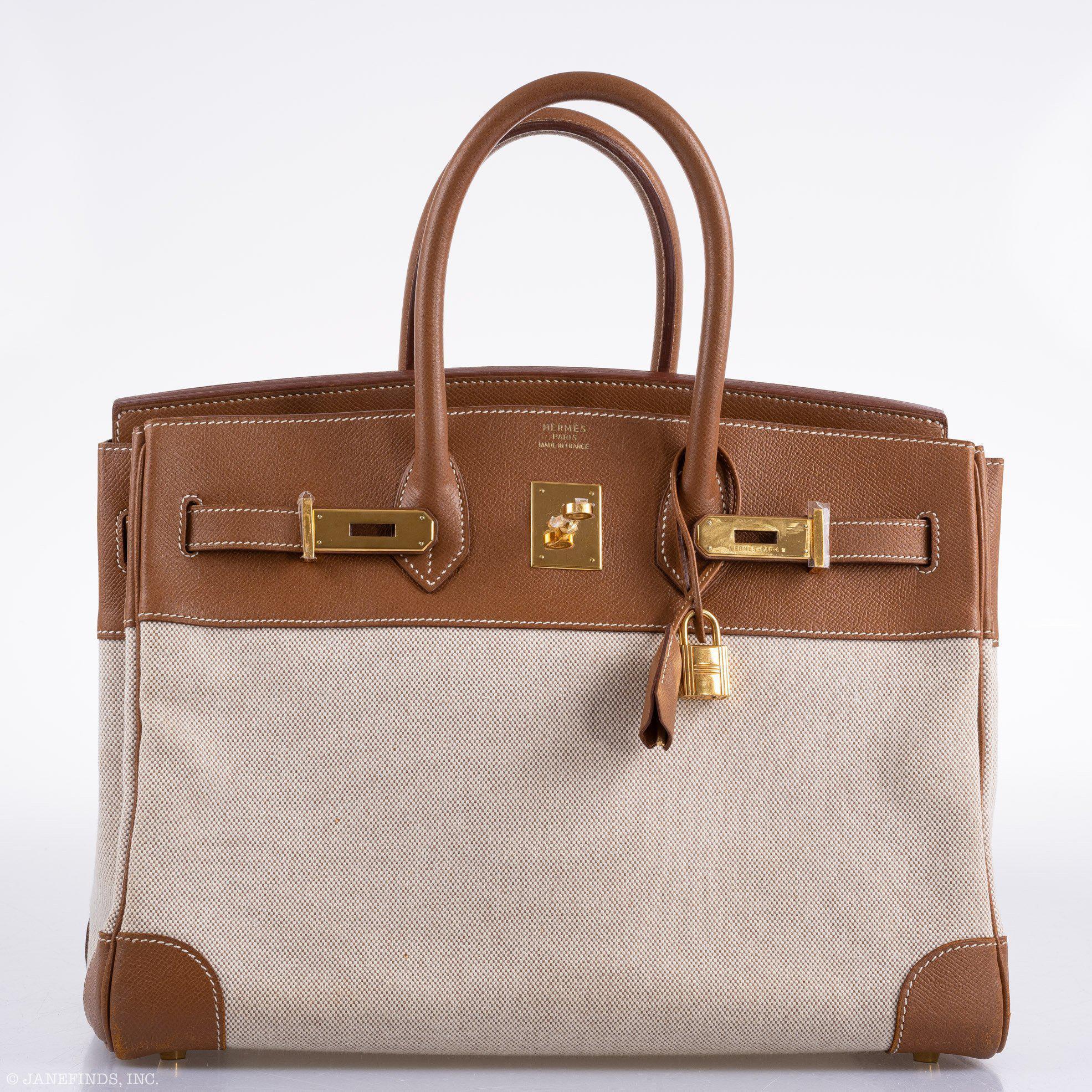 Hermes Birkin 35 Gold Epsom with Toile and Gold Hardware