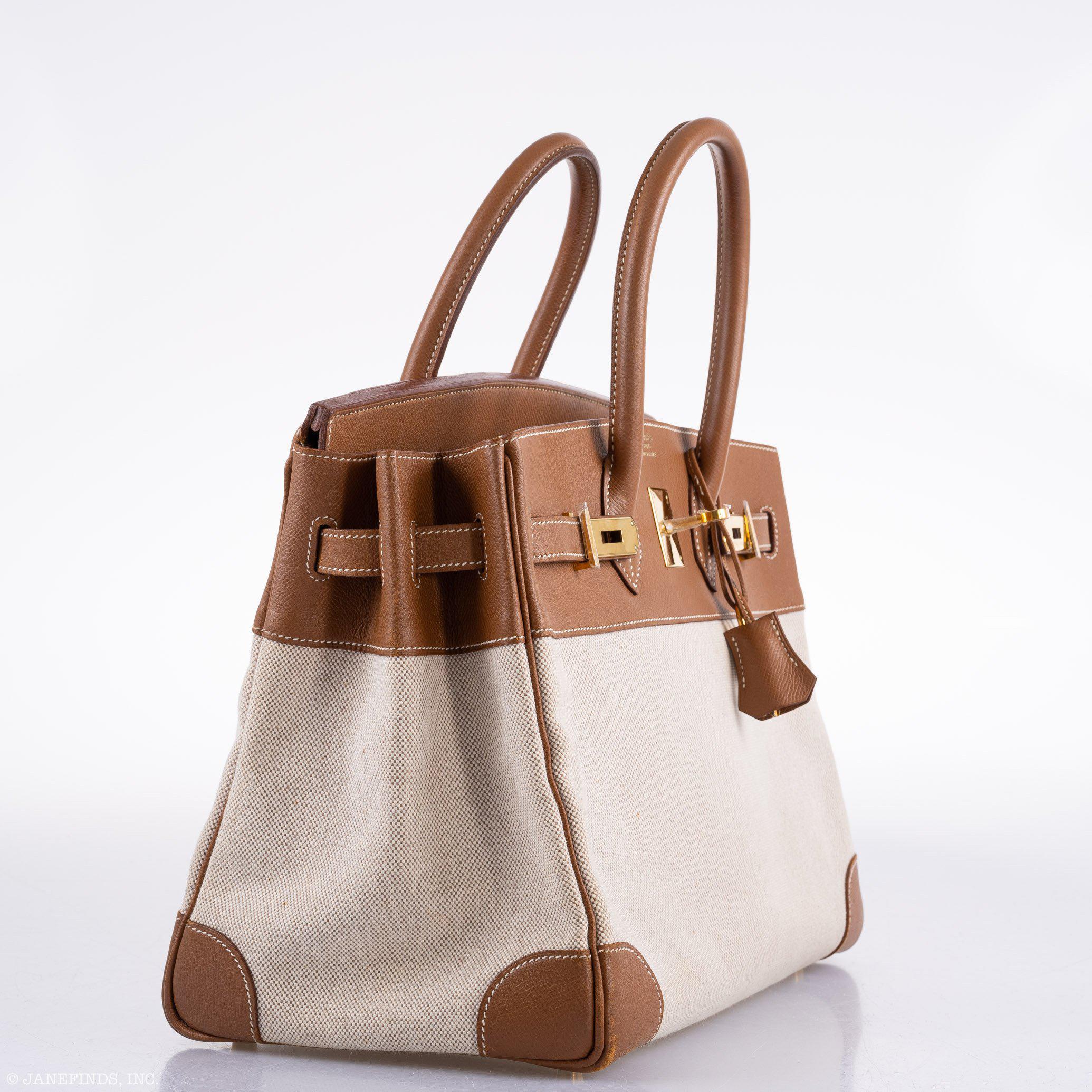 Hermes Birkin 35 Gold Epsom with Toile and Gold Hardware