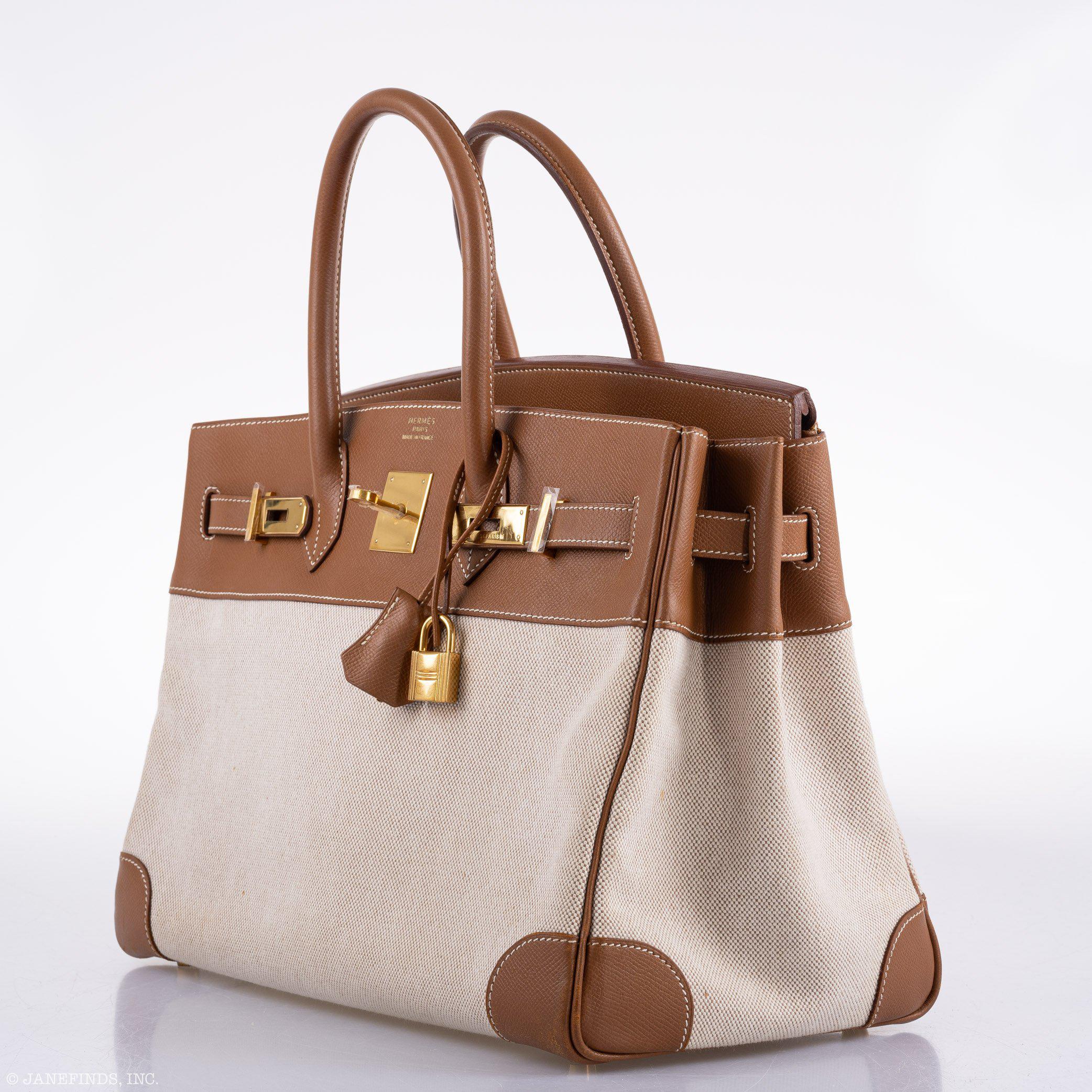 Hermes Birkin 35 Gold Epsom with Toile and Gold Hardware