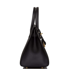 Hermes Birkin Sellier 30 Black Epsom Gold Hardware