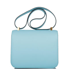 Hermes Bleu Atoll Epsom Constance 24cm Gold Hardware