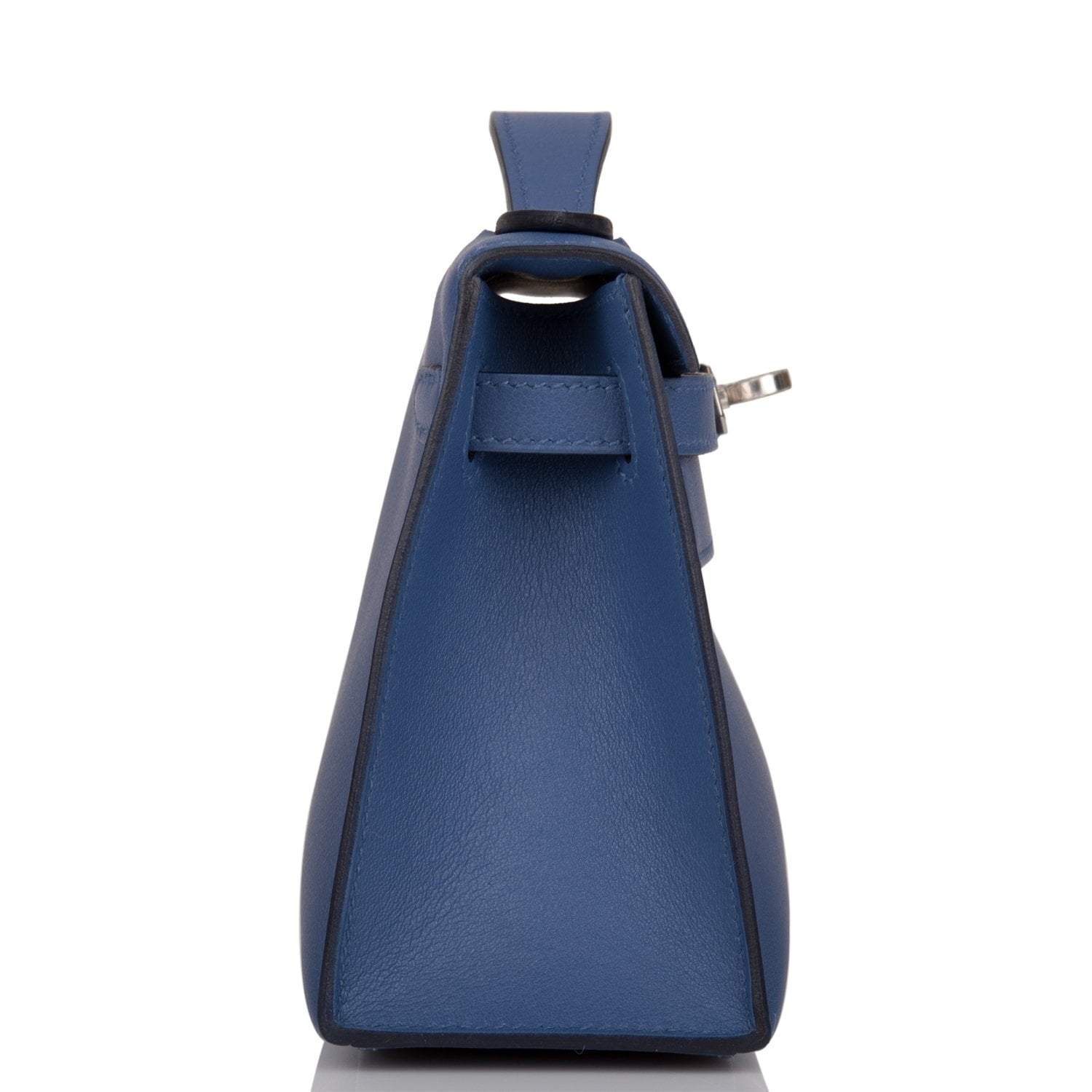Hermes Kelly Pochette Blue Brighton Swift Palladium Hardware