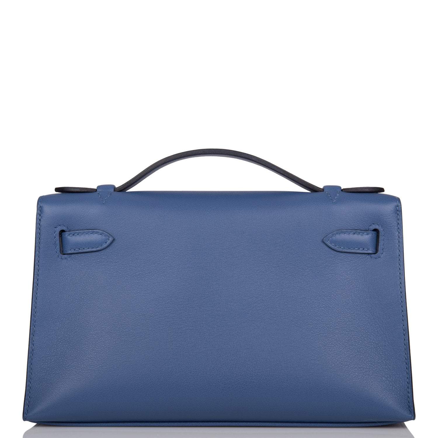 Hermes Kelly Pochette Blue Brighton Swift Palladium Hardware