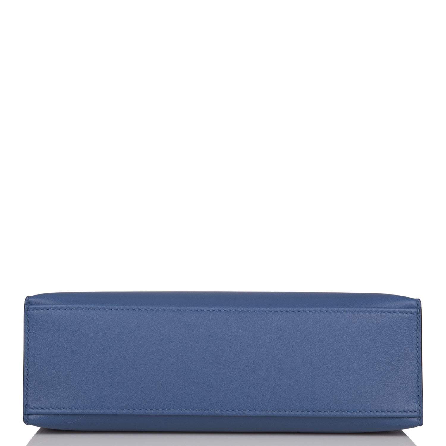Hermes Kelly Pochette Blue Brighton Swift Palladium Hardware