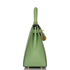 Hermes Vert Criquet Epsom Sellier Kelly 28cm Gold Hardware
