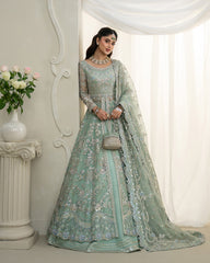 Rua by Faiza Saqlain Embroidered Organza Unstitched 3Pc Suit - SELIN