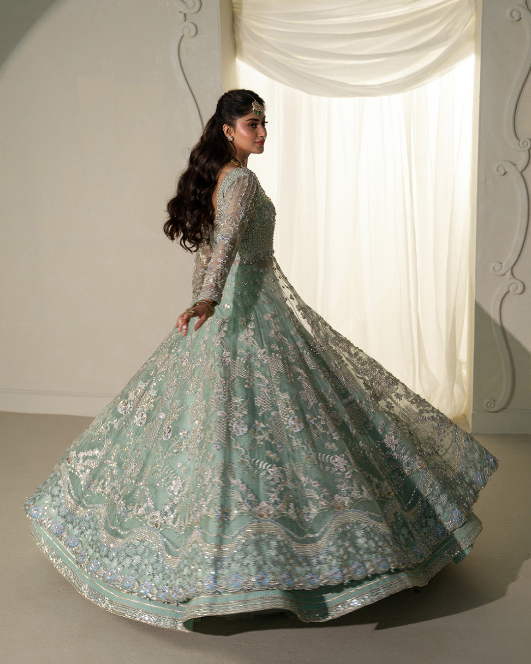 Rua by Faiza Saqlain Embroidered Organza Unstitched 3Pc Suit - SELIN