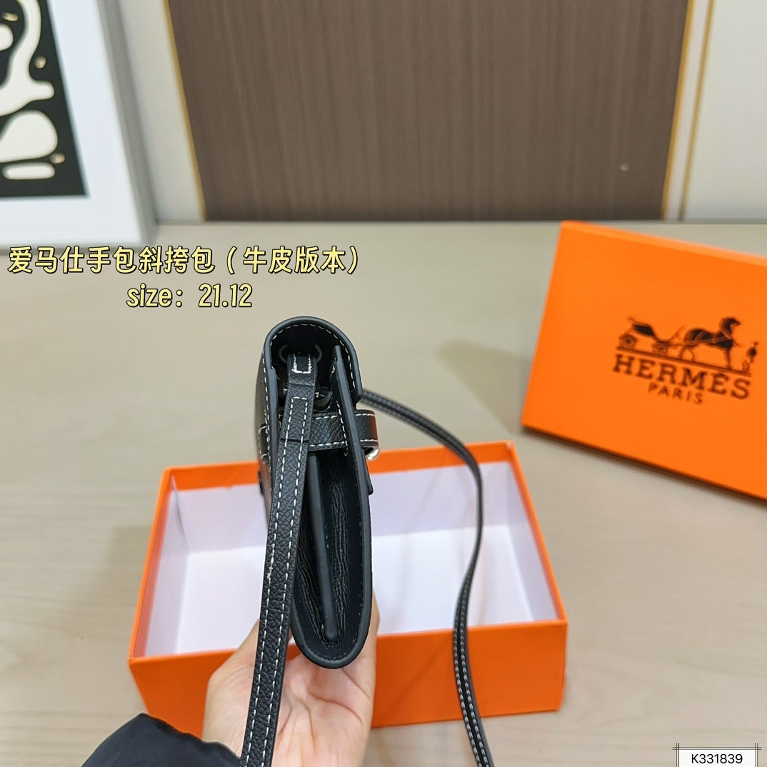 Leather Hermès Kelly handbag with box