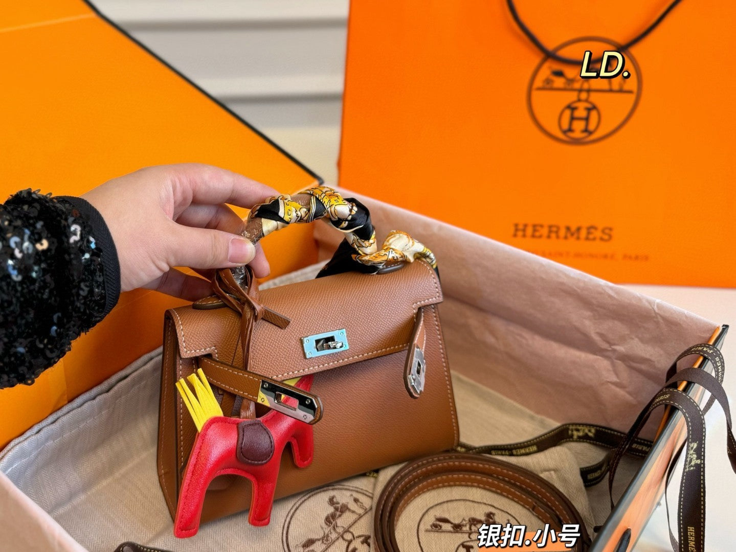 Hermes Kelly bag with silver hardware