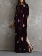 Wine Velvet Embroidered Dress – Pakistani Formal Wear
